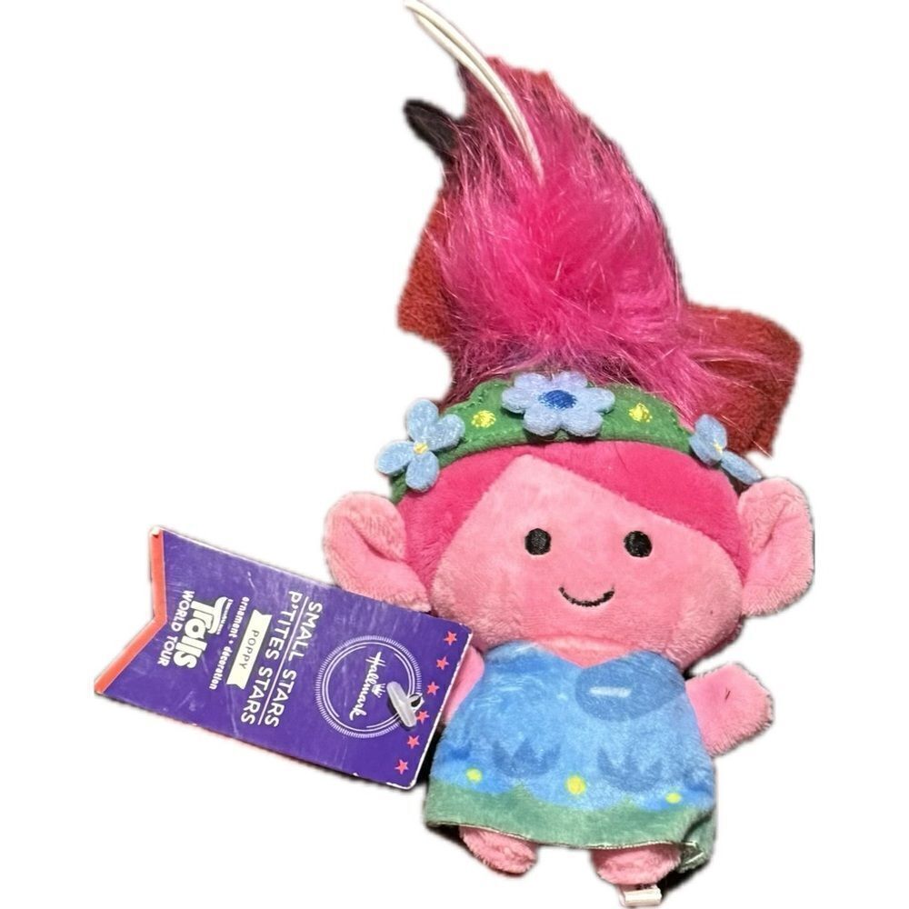 Hallmark trolls, world tour, plush clip on ornament‎